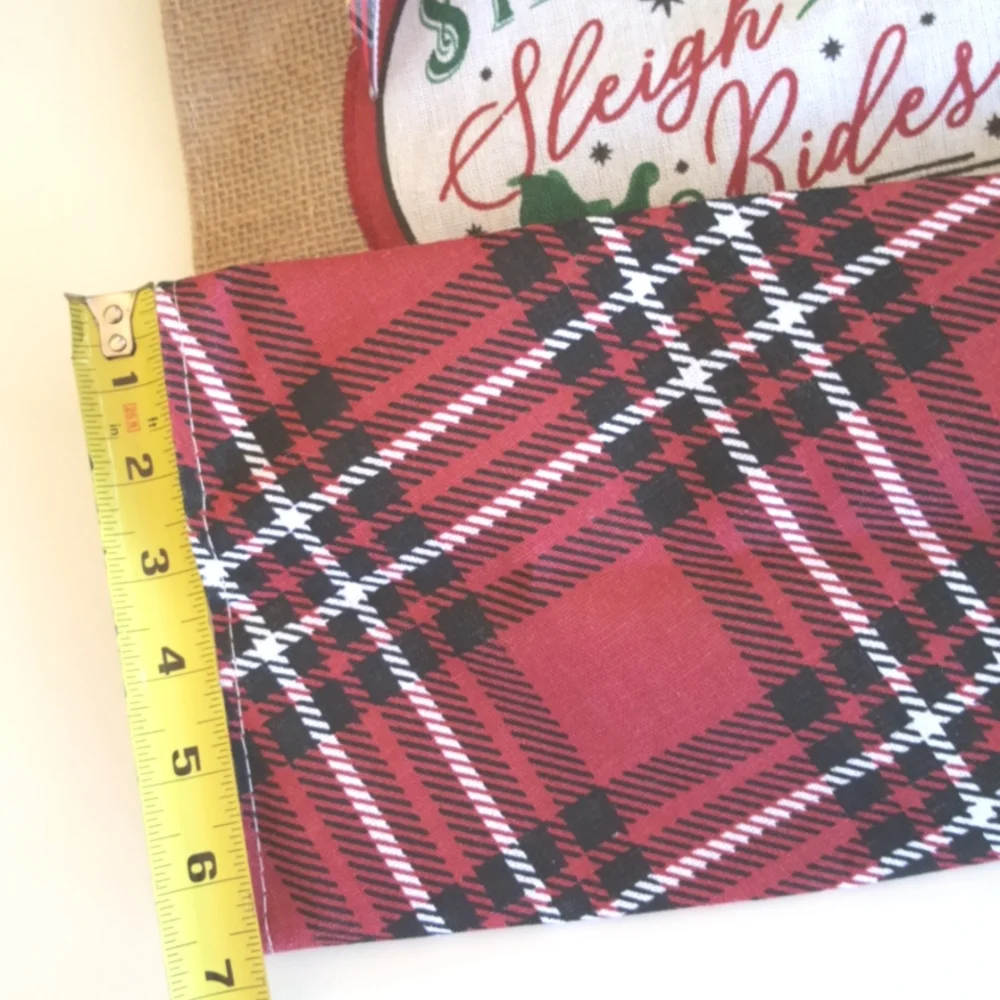 Jute Red Plaid Shopping Tote Bag Christmas Country Rustic Cabin Retro